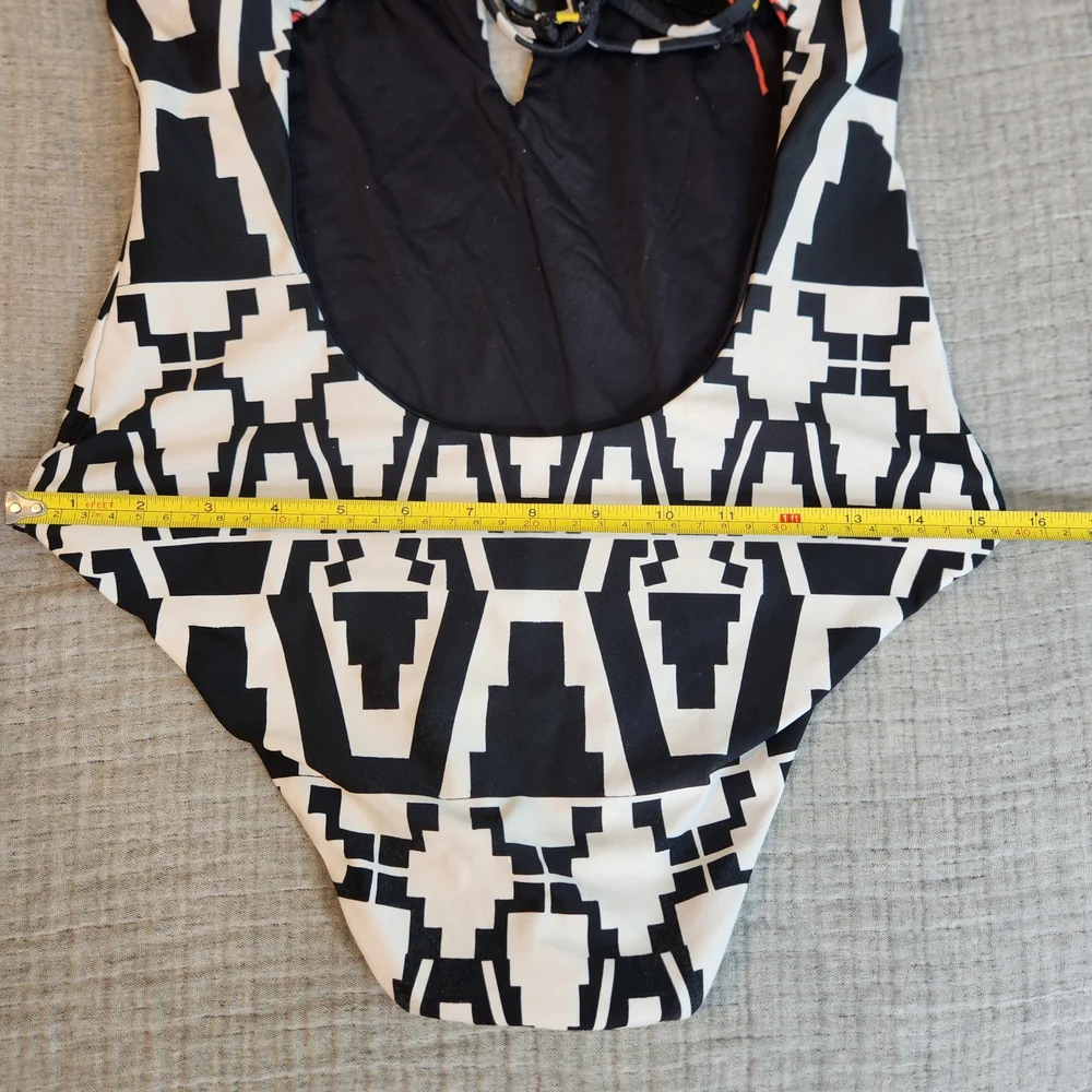 BECCA Women's 'Primitive Journey' Deep V-Neck One-Piece Swimsuit Sz. M